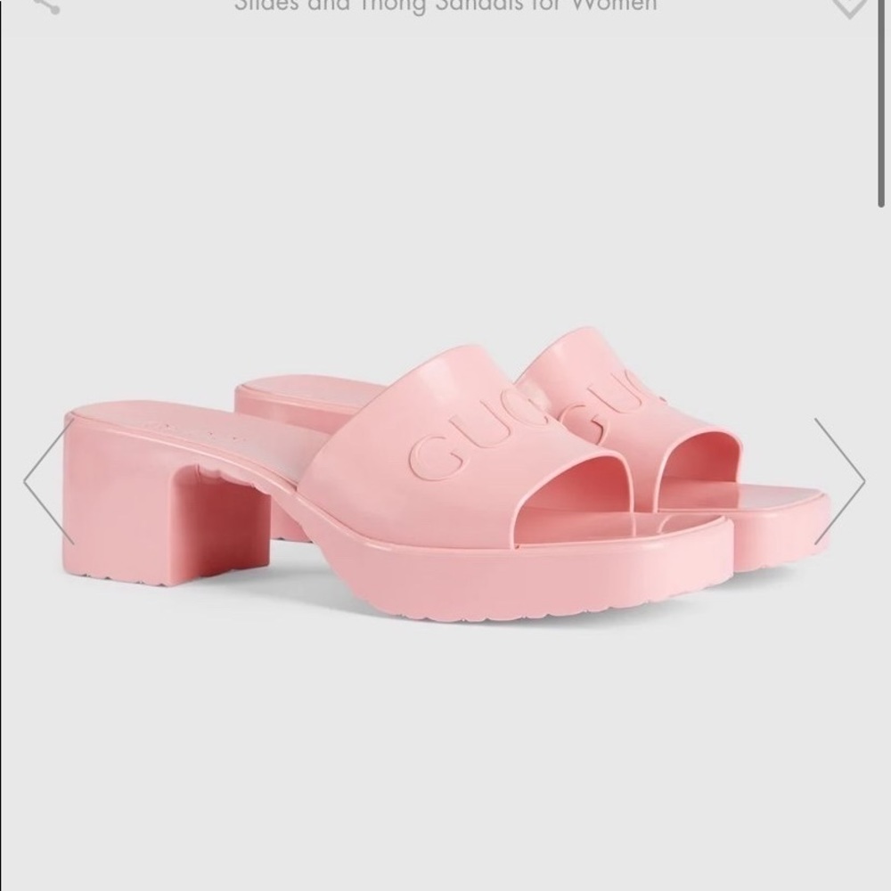 Gucci Pastel Pink Rubber Slide
